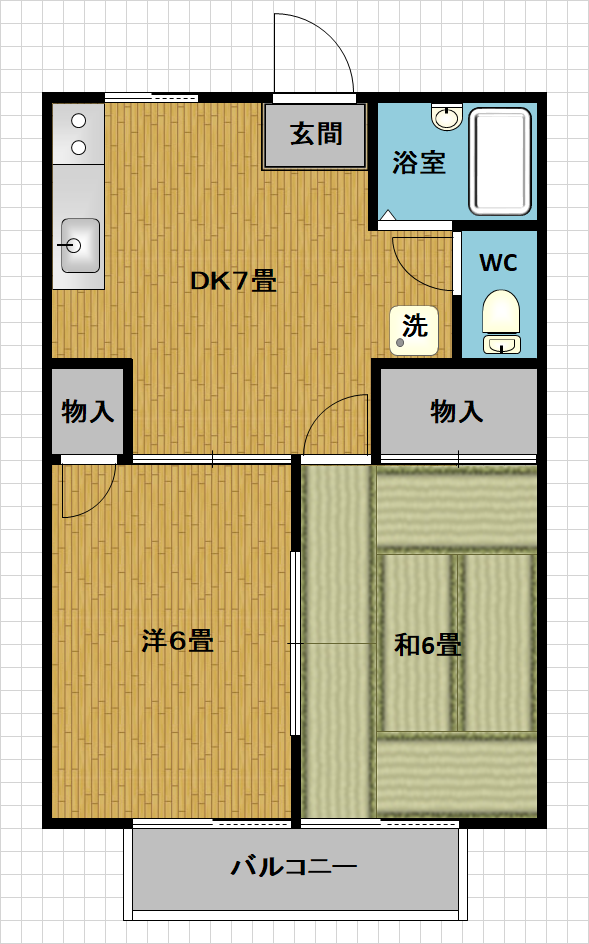 ハピネス千代１の間取り